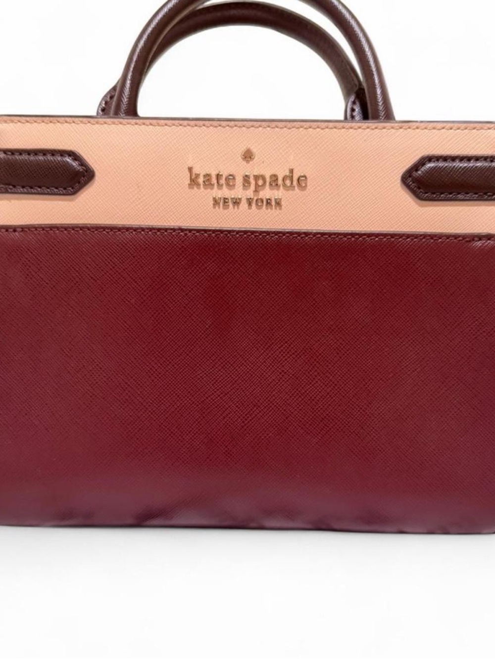 kate spade New York Two-Tone Burgundy & Pink Leather Satchel